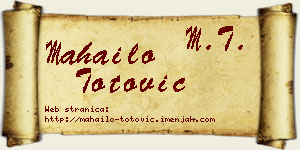 Mahailo Totović vizit kartica